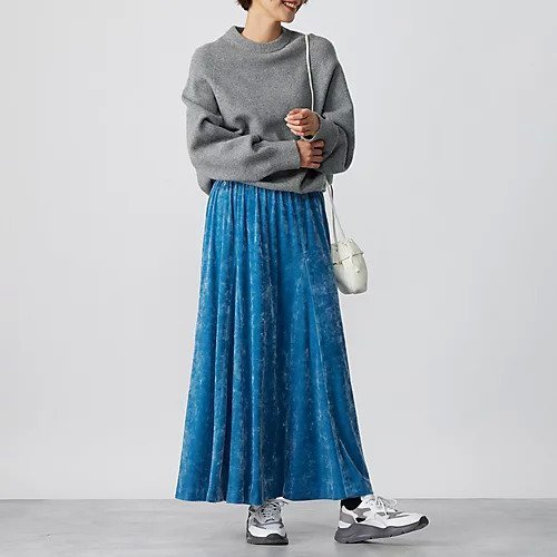 【エムセブンデイズ/M7days】の【コラボ】クラッシュベロアフレアスカート 人気、トレンドファッション・服の通販 founy(ファニー) 　ファッション　Fashion　レディースファッション　Fashion for Women　スカート　Skirts　Aライン・フレアスカート　A-Line & Flared Skirts　おすすめ　Recommended / Our Picks　クラッシュ　Distressed, Crashed Style　コラボ　Collaboration, Collab　サテン　Satin, Glossy Fabric　ベロア　Velour, Soft Velvet　ランダム　Random, Irregular　人気　Popular, Best Seller　洗える　Machine Washable　秋　Autumn　A/W・秋冬　Autumn/Winter　other-2|ID: prp329100004271779 ipo3291000000034955396