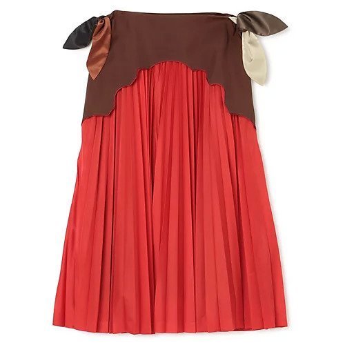 【トーガ プルラ/TOGA PULLA】のRayon twill western skirt インテリア・キッズ・メンズ・レディースファッション・服の通販 founy(ファニー) 　ファッション　Fashion　レディースファッション　WOMEN　スカート　Skirt　アシンメトリー　Asymmetry　ウエスタン　Western　カッティング　Cutting　プリーツ　Pleats　リボン　Ribbon　brown|ID: prp329100004271885 ipo3291000000029896452