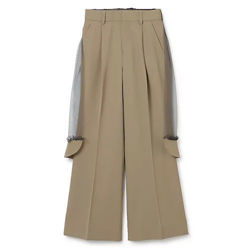 【カラー/kolor】のPants インテリア・キッズ・メンズ・レディースファッション・服の通販 founy(ファニー) 　ファッション　Fashion　レディースファッション　WOMEN　パンツ　Pants　チュール　Tulle　フリル　Frills　ロング　Long　今季　This Season　A-Beige|ID: prp329100004272123 ipo3291000000029896748