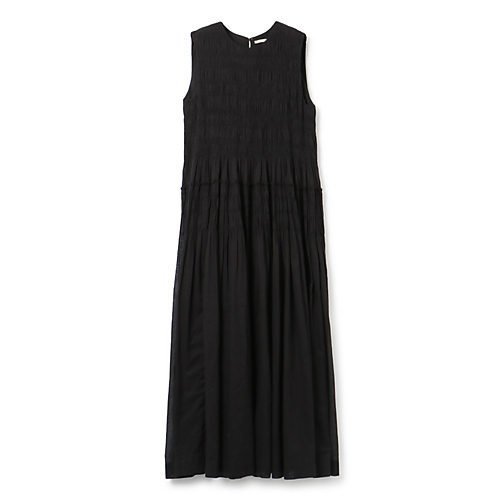 【ヌキテパ/NE QUITTEZ PAS】のCOTTON VOILE SHIRRING SLEEVELESS DRESS インテリア・キッズ・メンズ・レディースファッション・服の通販 founy(ファニー) 　ファッション　Fashion　レディースファッション　WOMEN　トップス・カットソー　Tops/Tshirt　ワンピース　Dress　ドレス　Party Dresses　ギャザー　Gather　コンパクト　Compact　シャーリング　Shirring　フェミニン　Feminine　レース　Race　夏　Summer　BLACK|ID: prp329100004272222 ipo3291000000029896816