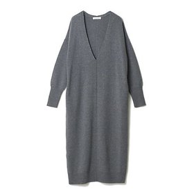 【イーバイエクラ/E by eclat】 深Vネックニットワンピース人気、トレンドファッション・服の通販 founy(ファニー) ファッション Fashion レディースファッション WOMEN ワンピース Dress ニットワンピース Knit Dresses カフス Cuffs フロント Front モダン Modern ロング Long 洗える Washable |ID:prp329100004272282