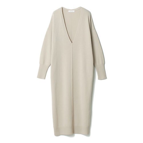 【イーバイエクラ/E by eclat】の深Vネックニットワンピース インテリア・キッズ・メンズ・レディースファッション・服の通販 founy(ファニー) https://founy.com/ ファッション Fashion レディースファッション Fashion for Women ワンピース Dresses ニットワンピース Knit Dresses カフス Cuff Design フロント Front, Front Design モダン Modern, Contemporary ロング Long, Long-Length 洗える Machine Washable |ID: prp329100004272282 ipo3291000000034941761