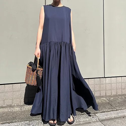 【アダワス/ADAWAS】の【LEE別注】【洗える】微光沢ギャザーワンピース 人気、トレンドファッション・服の通販 founy(ファニー) 　ファッション　Fashion　レディースファッション　WOMEN　ワンピース　Dress　ギャザー　Gather　パーティ　Party　フレア　Flare　ロング　Long　エレガント 上品　Elegant　別注　Special Order　夏　Summer　洗える　Washable　other-2|ID: prp329100004272393 ipo3291000000031258500