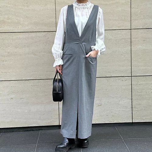 【イエナ/IENA】の【洗える】&NAVY サロペットスカート 人気、トレンドファッション・服の通販 founy(ファニー) 　ファッション　Fashion　レディースファッション　WOMEN　スカート　Skirt　おすすめ　Recommend　ストレッチ　Stretch　スリット　Slit　セレモニー　Ceremony　デスク　Desk　フロント　Front　ワーク　Work　入学式　Entrance Ceremony　別注　Special Order　洗える　Washable　ビジネス 仕事 通勤　Business　other-3|ID: prp329100004272416 ipo3291000000031941680
