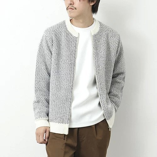 【ノーリーズ グッドマン/NOLLEY'S goodman / MEN】の【WORK ABOUT】ジャカード クルーネック ジップカーディガン 24AW インテリア・キッズ・メンズ・レディースファッション・服の通販 founy(ファニー) 　ファッション　Fashion　メンズファッション　MEN　2024年　2024　2024-2025秋冬・A/W　Aw/Autumn/Winter/Fw/Fall/2024-2025　おすすめ　Recommend　ジャカード　Jacquard　スラックス　Slacks　タートルネック　Turtleneck　デニム　Denim　リラックス　Relax　ワイド　Wide　ホワイト|ID: prp329100004278026 ipo3291000000029710969