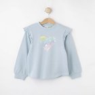 【シューラルー/SHOO LA RUE / KIDS】の【100-120xm】肩フリルアソートプリントスウェット サックスブルー|ID: prp329100004278043 ipo3291000000029711050