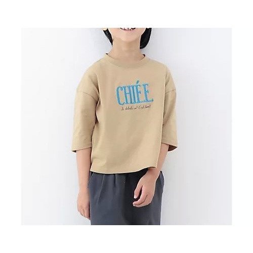 【ザ ショップ ティーケー/THE SHOP TK / KIDS】の【100-140】刺繍ロゴ七分Tシャツ 人気、トレンドファッション・服の通販 founy(ファニー) 　ファッション　Fashion　キッズファッション　KIDS　シンプル　Simple　ワイド　Wide　定番　Standard　 other-1|ID: prp329100004286322 ipo3291000000029753968