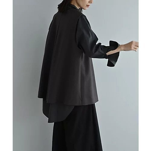 【スタイルデリ/STYLE DELI】の【BLK001】バック背面タックベスト 人気、トレンドファッション・服の通販 founy(ファニー) 　ファッション　Fashion　レディースファッション　WOMEN　アウター　Coat Outerwear　トップス・カットソー　Tops/Tshirt　ベスト/ジレ　Gilets/Vests　バッグ　Bag　シンプル　Simple　スリット　Slit　スーツ　Suit　定番　Standard　フォルム　Form　フォーマル　Formal　ベスト　Vest　リラックス　Relax　おすすめ　Recommend　旅行　Travel　エレガント 上品　Elegant　other-3|ID: prp329100004290373 ipo3291000000031256418