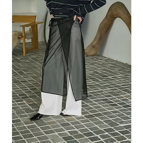 【マージュール/marjour】のSTRIPE SHEER WRAP SKIRT インテリア・キッズ・メンズ・レディースファッション・服の通販 founy(ファニー) 　ファッション　Fashion　レディースファッション　WOMEN　スカート　Skirt　インナー　Inner　シアー　Sheer　ジャケット　Jacket　スウェット　Sweat　ストライプ　Stripe　ストレッチ　Stretch　ベーシック　Basic　ラップ　Wrap　冬　Winter　BLACK|ID: prp329100004293949 ipo3291000000029789624