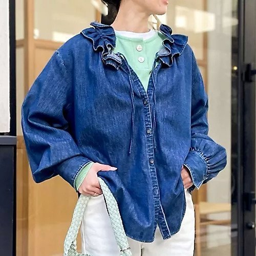 【リエミラー/Rie Miller】の【追加】【RM denim】フリルギャザーデニムブラウス 人気、トレンドファッション・服の通販 founy(ファニー) 　ファッション　Fashion　レディースファッション　Ladies' Fashion Online　トップス・カットソー　Tops/Tshirt　シャツ/ブラウス　Shirts/Blouses　2024年　2024　2024-2025秋冬・A/W　Aw/Autumn/Winter/Fw/Fall/2024-2025　おすすめ　Recommend　キャミソール　Camisole　ギャザー　Gather　スウェット　Sweat　タンク　Tank　デニム　Denim　フリル　Frills　夏　Summer　春　Spring　A/W・秋冬　Aw・Autumn/Winter・Fw・Fall-Winter　羽織　Haori　other-2|ID: prp329100004300495 ipo3291000000031299525