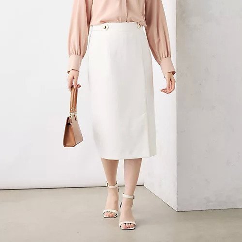 【ノーリーズソフィー/NOLLEY'S sophi】のウォッシャブルラップ風タイトスカート インテリア・キッズ・メンズ・レディースファッション・服の通販 founy(ファニー) 　ファッション　Fashion　レディースファッション　WOMEN　スカート　Skirt　2025年　2025　2025春夏・S/S　Ss,Spring/Summer,2025　おすすめ　Recommend　ストレッチ　Stretch　バランス　Balance　メタル　Metal　ラップ　Wrap　エレガント 上品　Elegant　ビジネス 仕事 通勤　Business　オフホワイト|ID: prp329100004300531 ipo3291000000031712805