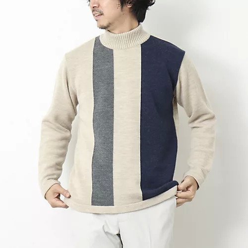 【シュテットシュタイン/Stutostein / MEN】のカシミヤ混モックネックインターシャニット 24AW インテリア・キッズ・メンズ・レディースファッション・服の通販 founy(ファニー) 　ファッション　Fashion　メンズファッション　MEN　2024年　2024　2024-2025秋冬・A/W　Aw/Autumn/Winter/Fw/Fall/2024-2025　おすすめ　Recommend　なめらか　Smooth　カシミア　Cashmere　カシミヤ　Cashmere　ギフト プレゼント　Gift Present　シンプル　Simple　デニム　Denim　フロント　Front　冬　Winter　ベージュ系その他|ID: prp329100004300701 ipo3291000000029816199