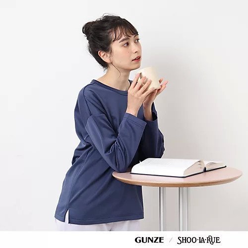 【シューラルー / ライフグッズ/SHOO LA RUE / LIFE GOODS】の【GUNZE】寝るT sweet label 睡眠専用Tシャツ(長袖) インテリア・キッズ・メンズ・レディースファッション・服の通販 founy(ファニー) https://founy.com/ ファッション Fashion レディースファッション WOMEN トップス・カットソー Tops/Tshirt シャツ/ブラウス Shirts/Blouses ロング / Tシャツ T-Shirts ショルダー Shoulder シンプル Simple スリット Slit ドロップ Drop 長袖 Long Sleeve |ID: prp329100004302576 ipo3291000000029829986