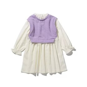 【シューラルー/SHOO LA RUE / KIDS】の【110-140cm】ケーブルジャカードベストドッキングワンピ 人気、トレンドファッション・服の通販 founy(ファニー) ファッション Fashion キッズファッション KIDS ワンピース Dress/Kids A/W・秋冬 Aw・Autumn/Winter・Fw・Fall-Winter カットソー Cut And Sew ジャカード Jacquard ストライプ Stripe チェック Check ドッキング Docking フリル Frills ベスト Vest ポケット Pocket 人気 Popularity 無地 Plain Color |ID:prp329100004302767