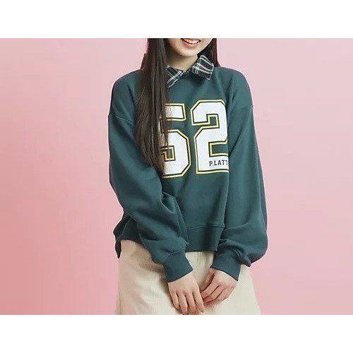 【ピンク ラテ/PINK-latte / KIDS】の衿付きナンバリングスウェット 人気、トレンドファッション・服の通販 founy(ファニー) 　ファッション　Fashion　キッズファッション　KIDS　ガーリー　Girly　シンプル　Simple　スウェット　Sweat　チェック　Check　デニム　Denim　プリント　Print　春　Spring　 other-1|ID: prp329100004308518 ipo3291000000029875320