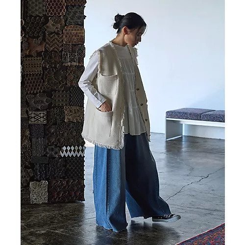 【マージュール/marjour】のFRINGE KNIT VEST 人気、トレンドファッション・服の通販 founy(ファニー) 　ファッション　Fashion　レディースファッション　Fashion for Women　アウター　Coat / Outerwear Collection　トップス・カットソー　Cut & Sew Tops　ニット　Knit Tops & Sweaters　ベスト&ジレ / 重ね着スタイル　Vests & Gilets　ストレッチ　Stretch, Stretchy Fabric　フリンジ　Fringe, Tassel　ベスト　Vest, Waistcoat　秋　Autumn　other-2|ID: prp329100004309899 ipo3291000000035315659