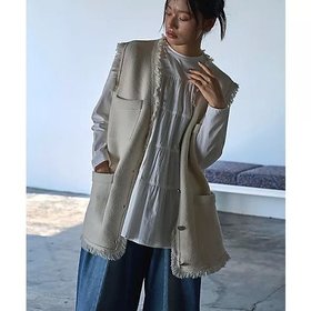 【マージュール/marjour】のFRINGE KNIT VEST 人気、トレンドファッション・服の通販 founy(ファニー) ファッション Fashion レディースファッション Fashion for Women アウター Coat / Outerwear Collection トップス・カットソー Cut & Sew Tops ニット Knit Tops & Sweaters ベスト&ジレ / 重ね着スタイル Vests & Gilets ストレッチ Stretch, Stretchy Fabric フリンジ Fringe, Tassel ベスト Vest, Waistcoat 秋 Autumn |ID:prp329100004309899