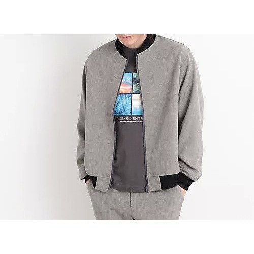 【ザ ショップ ティーケー/THE SHOP TK / MEN】の【CAVIAN/キャビアン】リサイクルシャークスキンジップブルゾン セットアップ可 インテリア・キッズ・メンズ・レディースファッション・服の通販 founy(ファニー) 　ファッション　Fashion　メンズファッション　MEN　セットアップ　Setup/Men　春　Spring　シンプル　Simple　スキニー　Skinny　スマート　Smart　スラックス　Slacks　セットアップ　Set Up　ポケット　Pocket　ワイド　Wide　おすすめ　Recommend　エレガント 上品　Elegant　チャコールグレー|ID: prp329100004310208 ipo3291000000030498515