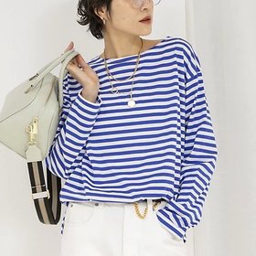 【リエミラー/Rie Miller】 《オールシーズン対応》GIZA COTTON天竺ボーダープルオーバーカットソー人気、トレンドファッション・服の通販 founy(ファニー) ファッション Fashion レディースファッション Fashion for Women トップス・カットソー Cut & Sew Tops カジュアルプルオーバー・ニットトップス Pullovers & Knit Tops / Casual Pullovers カットソー・ベーシックTシャツ Cut-and-Sewn Tops / Stretch Tees & Basics 2025年 2025 2025春夏・S/S Spring/Summer 2025 SS25 ボックス Boxy, Box Shape ボーダー Border, Stripe ワイド Wide, Wide Fit エレガント 上品 Elegant |ID:prp329100004311733