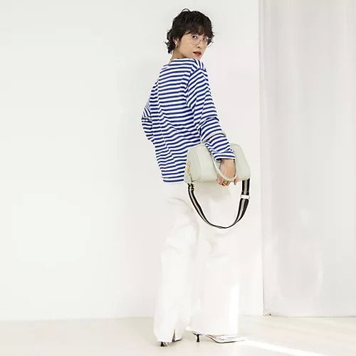 【リエミラー/Rie Miller】の《オールシーズン対応》GIZA COTTON天竺ボーダープルオーバーカットソー 人気、トレンドファッション・服の通販 founy(ファニー) 　ファッション　Fashion　レディースファッション　Fashion for Women　トップス・カットソー　Cut & Sew Tops　カジュアルプルオーバー・ニットトップス　Pullovers & Knit Tops / Casual Pullovers　カットソー・ベーシックTシャツ　Cut-and-Sewn Tops / Stretch Tees & Basics　2025年　2025　2025春夏・S/S　Spring/Summer 2025 SS25　ボックス　Boxy, Box Shape　ボーダー　Border, Stripe　ワイド　Wide, Wide Fit　エレガント 上品　Elegant　other-2|ID: prp329100004311733 ipo3291000000033526215