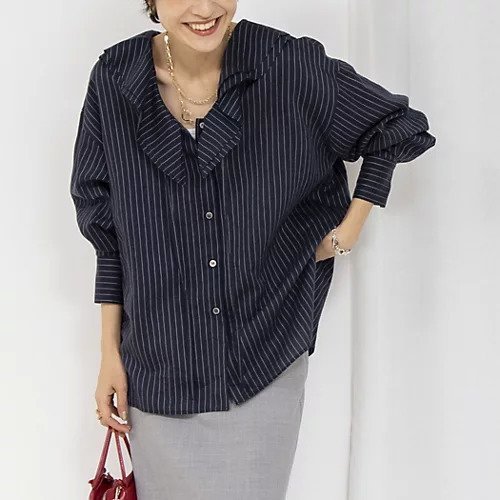 【ノーリーズ/NOLLEY'S】のラッフルカラーブラウス インテリア・キッズ・メンズ・レディースファッション・服の通販 founy(ファニー) https://founy.com/ ファッション Fashion レディースファッション WOMEN トップス・カットソー Tops/Tshirt シャツ/ブラウス Shirts/Blouses 2025年 2025 2025春夏・S/S Ss,Spring/Summer,2025 おすすめ Recommend カフス Cuffs カーディガン Cardigan キュプラ Cupra シルク Silk ジャケット Jacket ストライプ Stripe エレガント 上品 Elegant 夏 Summer 羽織 Haori |ID: prp329100004311740 ipo3291000000031036700
