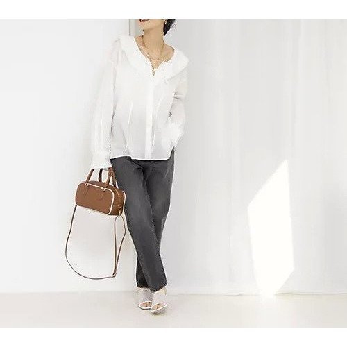 【ノーリーズ/NOLLEY'S】のラッフルカラーブラウス 人気、トレンドファッション・服の通販 founy(ファニー) 　ファッション　Fashion　レディースファッション　WOMEN　トップス・カットソー　Tops/Tshirt　シャツ/ブラウス　Shirts/Blouses　2025年　2025　2025春夏・S/S　Ss,Spring/Summer,2025　おすすめ　Recommend　カフス　Cuffs　カーディガン　Cardigan　キュプラ　Cupra　シルク　Silk　ジャケット　Jacket　ストライプ　Stripe　エレガント 上品　Elegant　夏　Summer　羽織　Haori　other-2|ID: prp329100004311740 ipo3291000000031299351