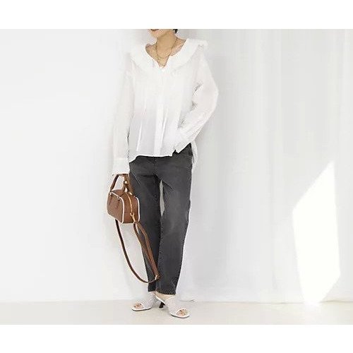 【ノーリーズ/NOLLEY'S】のラッフルカラーブラウス 人気、トレンドファッション・服の通販 founy(ファニー) 　ファッション　Fashion　レディースファッション　WOMEN　トップス・カットソー　Tops/Tshirt　シャツ/ブラウス　Shirts/Blouses　2025年　2025　2025春夏・S/S　Ss,Spring/Summer,2025　おすすめ　Recommend　カフス　Cuffs　カーディガン　Cardigan　キュプラ　Cupra　シルク　Silk　ジャケット　Jacket　ストライプ　Stripe　エレガント 上品　Elegant　夏　Summer　羽織　Haori　other-3|ID: prp329100004311740 ipo3291000000031299353