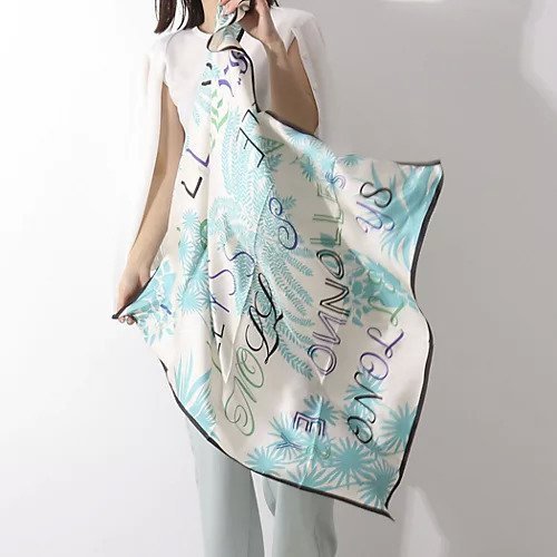 【ノーリーズ/NOLLEY'S】のプリントスカーフ88 インテリア・キッズ・メンズ・レディースファッション・服の通販 founy(ファニー) 　ファッション　Fashion　レディースファッション　WOMEN　おすすめ　Recommend　シルク　Silk　シンプル　Simple　スカーフ　Scarf　ビスチェ　Bustier　プリント　Print　グリーン系3|ID: prp329100004311816 ipo3291000000031713493