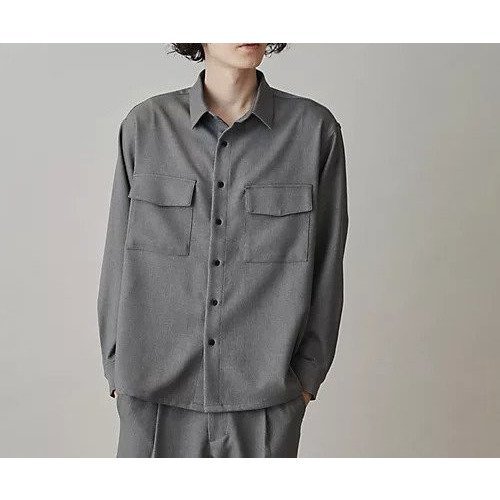 【ザ ショップ ティーケー/THE SHOP TK / MEN】の【セットアップ対応可/イージーケア】ウーリックダブルフラップロングシャツ インテリア・キッズ・メンズ・レディースファッション・服の通販 founy(ファニー) 　ファッション　Fashion　メンズファッション　MEN　セットアップ　Setup/Men　セットアップ　Set Up　フラップ　Flap　ポケット　Pocket　軽量　Lightweight　チャコールグレー|ID: prp329100004311941 ipo3291000000029898940