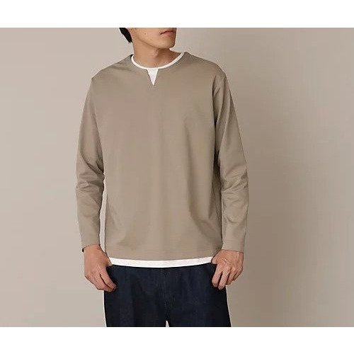 【ザ ショップ ティーケー/THE SHOP TK / MEN】の【1枚でサマになる人気シリーズ/新色追加】ポンチキーネックロンT インテリア・キッズ・メンズ・レディースファッション・服の通販 founy(ファニー) 　ファッション　Fashion　メンズファッション　MEN　エレガント 上品　Elegant　人気　Popularity　ベージュ|ID: prp329100004311977 ipo3291000000029899144