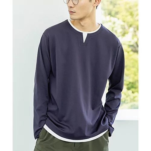 【ザ ショップ ティーケー/THE SHOP TK / MEN】の【1枚でサマになる人気シリーズ/新色追加】ポンチキーネックロンT インテリア・キッズ・メンズ・レディースファッション・服の通販 founy(ファニー) 　ファッション　Fashion　メンズファッション　MEN　エレガント 上品　Elegant　人気　Popularity　ダークパープル|ID: prp329100004311977 ipo3291000000029899145