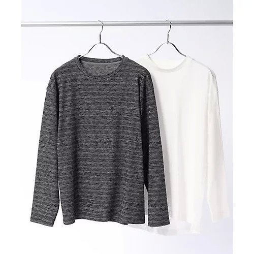 【ザ ショップ ティーケー/THE SHOP TK / MEN】の【セットアイテム/ニット+ロンT】スラブワッフルアンサンブルプルオーバー インテリア・キッズ・メンズ・レディースファッション・服の通販 founy(ファニー) 　ファッション　Fashion　メンズファッション　MEN　トップス・カットソー　Tops/Tshirt/Men　ニット　Knit Tops　ロング / Tシャツ　T-Shirts　アンサンブル　Ensemble　インナー　Inner　カットソー　Cut And Sew　メランジ　Melange　ワッフル　Waffle　エレガント 上品　Elegant　無地　Plain Color　ダークグレー|ID: prp329100004311983 ipo3291000000029899181