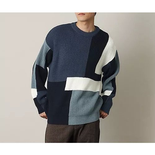 【ザ ショップ ティーケー/THE SHOP TK / MEN】のパネルデザインニット 人気、トレンドファッション・服の通販 founy(ファニー) 　ファッション　Fashion　メンズファッション　MEN　アクリル　Acrylic　モノトーン　Monotone　切替　Switching　 other-1|ID: prp329100004312008 ipo3291000000029899292