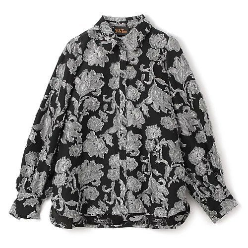 【ペールジュート/Pale Jute】のFlower jacquard shirt 人気、トレンドファッション・服の通販 founy(ファニー) 　ファッション　Fashion　レディースファッション　WOMEN　トップス・カットソー　Tops/Tshirt　シャツ/ブラウス　Shirts/Blouses　カットジャガード　Cut Jacquard　カフス　Cuffs　クラシカル　Classical　コンパクト　Compact　シルバー　Silver　セットアップ　Set Up　ロング　Long　 other-1|ID: prp329100004315668 ipo3291000000029931993