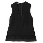 【ペールジュート/Pale Jute】のDeep v-neck vest 人気、トレンドファッション・服の通販 founy(ファニー) ファッション Fashion レディースファッション WOMEN アウター Coat Outerwear トップス・カットソー Tops/Tshirt ベスト/ジレ Gilets/Vests Vネック V-Neck カットソー Cut And Sew シェイプ Shape シンプル Simple フォルム Form フロント Front ベスト Vest ロング Long thumbnail black|ID: prp329100004315671 ipo3291000000029932017