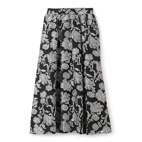 【ペールジュート/Pale Jute】のFlower jacquard skirt インテリア・キッズ・メンズ・レディースファッション・服の通販 founy(ファニー) https://founy.com/ ファッション Fashion レディースファッション WOMEN スカート Skirt カットジャガード Cut Jacquard ギャザー Gather シルバー Silver 無地 Plain Color |ID: prp329100004315674 ipo3291000000029932024