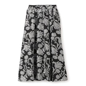 【ペールジュート/Pale Jute】 Flower jacquard skirt人気、トレンドファッション・服の通販 founy(ファニー) ファッション Fashion レディースファッション WOMEN スカート Skirt カットジャガード Cut Jacquard ギャザー Gather シルバー Silver 無地 Plain Color |ID:prp329100004315674