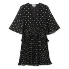 【ガニー/GANNI】のPleated Georgette V-neck Flounce Mini Dress Black|ID: prp329100004317269 ipo3291000000029941674