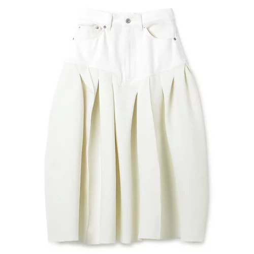 【マラミュート/MALAMUTE】のrandom pleated skirt インテリア・キッズ・メンズ・レディースファッション・服の通販 founy(ファニー) 　ファッション　Fashion　レディースファッション　WOMEN　スカート　Skirt　プリーツスカート　Pleated Skirts　2023年　2023　2023春夏・S/S　Ss,Spring/Summer,2023　イレギュラー　Irregular　ストライプ　Stripe　デニム　Denim　ランダム　Random　リメイク　Remake　洗える　Washable　WHITE|ID: prp329100004317313 ipo3291000000029941870