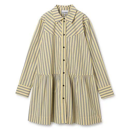 【ガニー/GANNI】のStripe Cotton Mini Shirt Dress インテリア・キッズ・メンズ・レディースファッション・服の通販 founy(ファニー) https://founy.com/ ファッション Fashion レディースファッション WOMEN トップス・カットソー Tops/Tshirt シャツ/ブラウス Shirts/Blouses ワンピース Dress ドレス Party Dresses 2023年 2023 2023-2024秋冬・A/W Aw/Autumn/Winter//Fw/Fall-Winter/2023-2024 ギャザー Gather ストライプ Stripe バランス Balance フレア Flare リラックス Relax レオパード Leopard |ID: prp329100004317412 ipo3291000000029942571