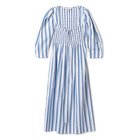 【ガニー/GANNI】のStripe Cotton Open-neck Smock Long Dress Silver Lake Blue|ID: prp329100004317422 ipo3291000000029942603