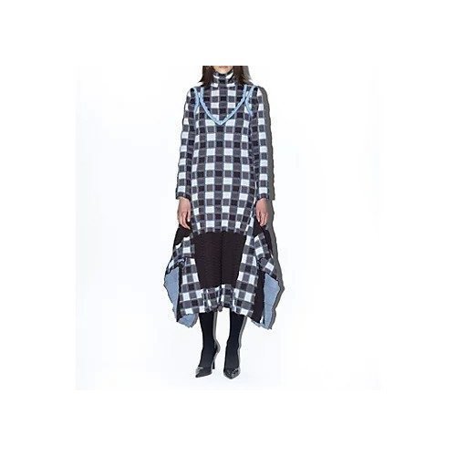 【オダカ/ODAKHA】のplaid dress インテリア・キッズ・メンズ・レディースファッション・服の通販 founy(ファニー) 　ファッション　Fashion　レディースファッション　WOMEN　ワンピース　Dress　ドレス　Party Dresses　2023年　2023　2023-2024秋冬・A/W　Aw/Autumn/Winter//Fw/Fall-Winter/2023-2024　エレガント 上品　Elegant　ジャカード　Jacquard　スタイリッシュ　Stylish　チェック　Check　フレア　Flare　マーメイド　Mermaid　BLUE / BROWN|ID: prp329100004317424 ipo3291000000029942667