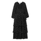 【ガニー/GANNI】のPleated Georgette Flounce Smock Midi Dress Black|ID: prp329100004317451 ipo3291000000029942757