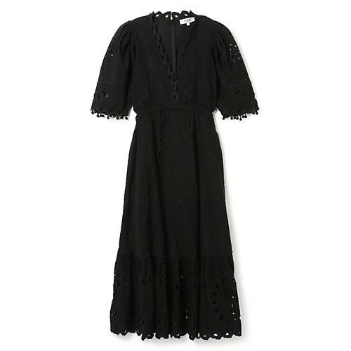 【シー ニューヨーク/Sea NEW YORK】のADDIE EYELET S/SLV V-NECK DRESS (D2) インテリア・キッズ・メンズ・レディースファッション・服の通販 founy(ファニー) 　ファッション　Fashion　レディースファッション　WOMEN　トップス・カットソー　Tops/Tshirt　Vネック　V-Neck　ワンピース　Dress　ドレス　Party Dresses　2023年　2023　2023-2024秋冬・A/W　Aw/Autumn/Winter//Fw/Fall-Winter/2023-2024　エレガント 上品　Elegant　クラシカル　Classical　Black|ID: prp329100004317474 ipo3291000000029942833