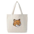 【メゾン キツネ/MAISON KITSUNE】のFOX HEAD TOTE BAG 人気、トレンドファッション・服の通販 founy(ファニー) ファッション Fashion レディースファッション WOMEN バッグ Bag キャンバス Canvas フォックス Fox ポケット Pocket thumbnail ECRU|ID: prp329100004317560 ipo3291000000029943564