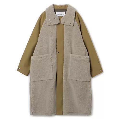 【ヴァシュモン/VACHEMENT】のボアステンカラーコート インテリア・キッズ・メンズ・レディースファッション・服の通販 founy(ファニー) 　ファッション　Fashion　レディースファッション　WOMEN　アウター　Coat Outerwear　コート　Coats　2023年　2023　2023-2024秋冬・A/W　Aw/Autumn/Winter//Fw/Fall-Winter/2023-2024　タフタ　Taffeta　フォルム　Form　ポケット　Pocket　防寒　Cold Protection　BEIGE|ID: prp329100004317879 ipo3291000000029946268