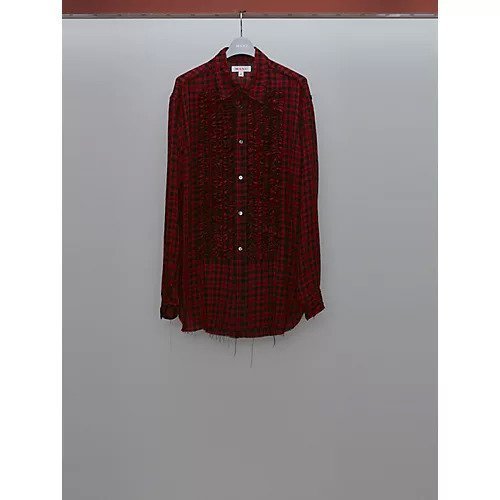 【エムエーエスユー/MASU / MEN】のGRUNGE PLAID SHIRT インテリア・キッズ・メンズ・レディースファッション・服の通販 founy(ファニー) 　ファッション　Fashion　メンズファッション　MEN　2023年　2023　2023春夏・S/S　Ss,Spring/Summer,2023　チェック　Check　ドレス　Dress　バランス　Balance　フラット　Flat　フリル　Frills　リラックス　Relax　RED|ID: prp329100004317922 ipo3291000000029946579