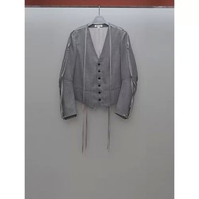 【エムエーエスユー/MASU / MEN】のCOLLARLESS BONE JACKET 人気、トレンドファッション・服の通販 founy(ファニー) ファッション Fashion メンズファッション MEN 2023年 2023 2023春夏・S/S Ss,Spring/Summer,2023 クラシック Classic ジャケット Jacket ストライプ Stripe スーツ Suit パターン Pattern ベスト Vest ルーズ Loose |ID:prp329100004317966