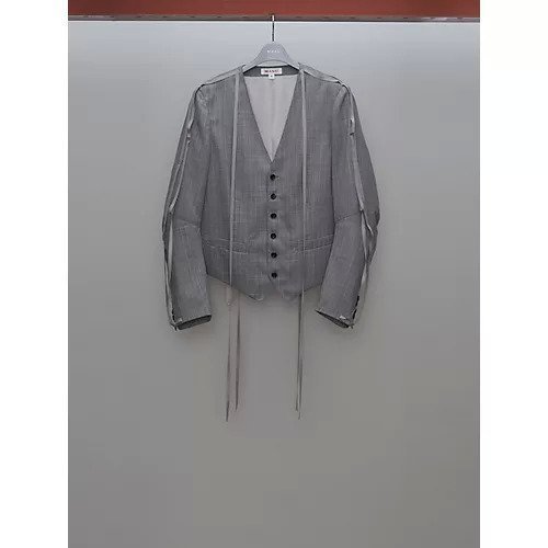【エムエーエスユー/MASU / MEN】のCOLLARLESS BONE JACKET インテリア・キッズ・メンズ・レディースファッション・服の通販 founy(ファニー) 　ファッション　Fashion　メンズファッション　MEN　2023年　2023　2023春夏・S/S　Ss,Spring/Summer,2023　クラシック　Classic　ジャケット　Jacket　ストライプ　Stripe　スーツ　Suit　パターン　Pattern　ベスト　Vest　ルーズ　Loose　LGHT GRAY|ID: prp329100004317966 ipo3291000000032174120