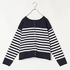 【トゥエルブクローゼット/12closet】の【福田麻琴さんコラボ】【洗える】前後2WAYパールボタンカーディガン ネイビー&#215;ホワイトボーダー|ID:prp329100004319044